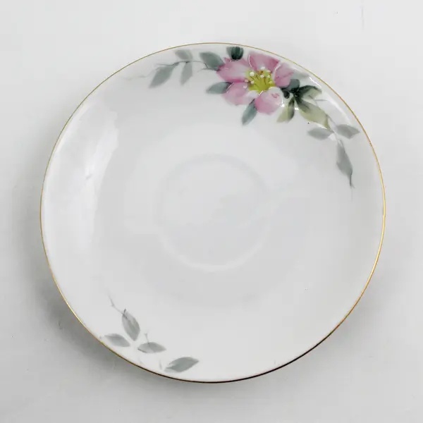 Vintage Nippon Wild Rose China Tea Cup And Saucer