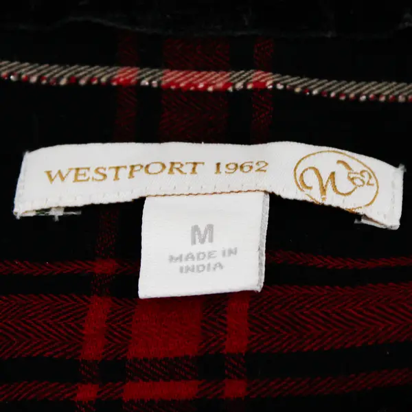 Westport Black Red and Metallic Plaid Button-Up Women's Medium