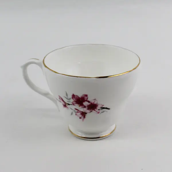 Vtg Duchess Cherry Blossom Bone China  Footed Tea Cup And Saucer 