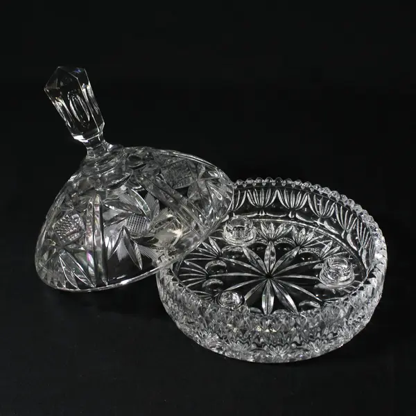 Vintage Lead Crystal Covered Candy Dish with Lid