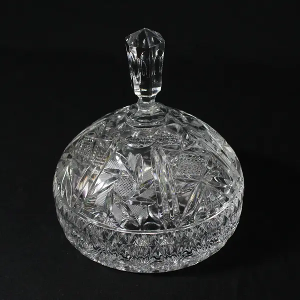 Vintage Lead Crystal Covered Candy Dish with Lid