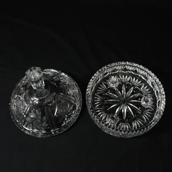 Vintage Lead Crystal Covered Candy Dish with Lid