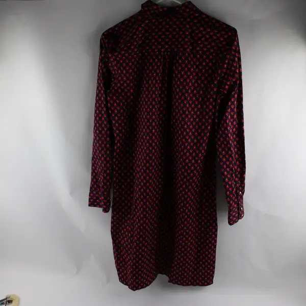 Tommy Hilfiger Red & Navy Poppy Floral Button-Front Shift Dress Women's Medium