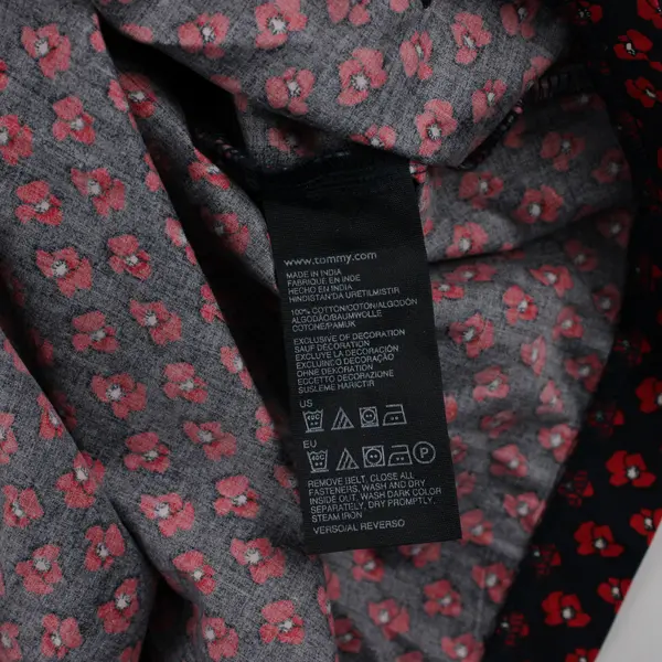 Tommy Hilfiger Red & Navy Poppy Floral Button-Front Shift Dress Women's Medium