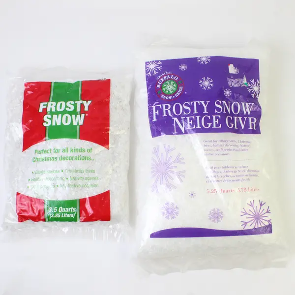 Lot of 2 Frosty Snow Decorative Fake Snow for Crafts & Holiday Decor
