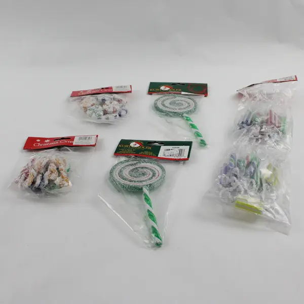 Lot of 5 New Assorted Christmas Ornaments - Holiday Tree Decorations