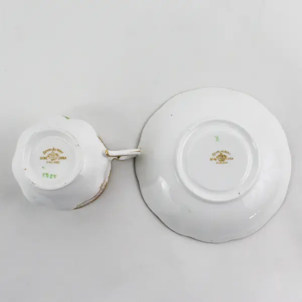 Vtg Royal Albert  Bone China Footed Tea Cup And Saucer Pink Blue Yellow Flowers