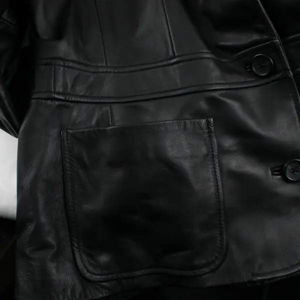 Valerie Stevens Black Genuine Lamb Leather Jacket Women's Small