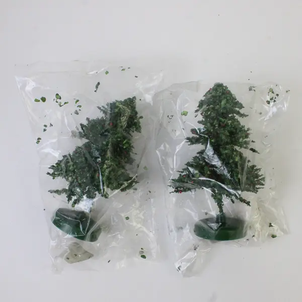 Lot of 5 Assorted Christmas Trees, Various Sizes & Styles 