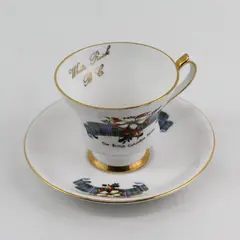 Vtg Crown Prince British Columbia Tartan Footed Bone China Cup and Saucer
