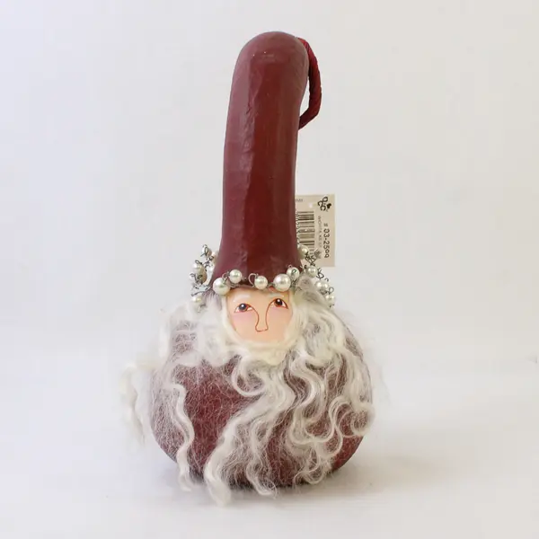 D and CC's Gourd Santa Face Figurine 9in Holiday Decor New
