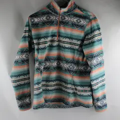 Eddie Bauer Multicolor Tribal Print 1/4-Zip Fleece Pullover Women's Large