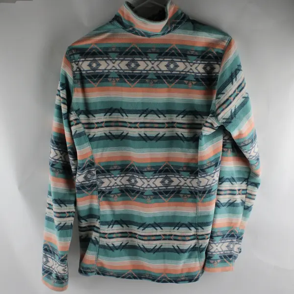 Eddie Bauer Multicolor Tribal Print 1/4-Zip Fleece Pullover Women's Large