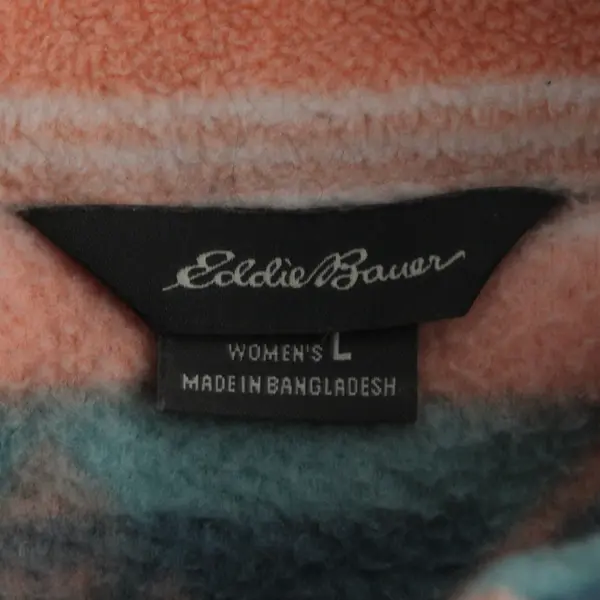 Eddie Bauer Multicolor Tribal Print 1/4-Zip Fleece Pullover Women's Large