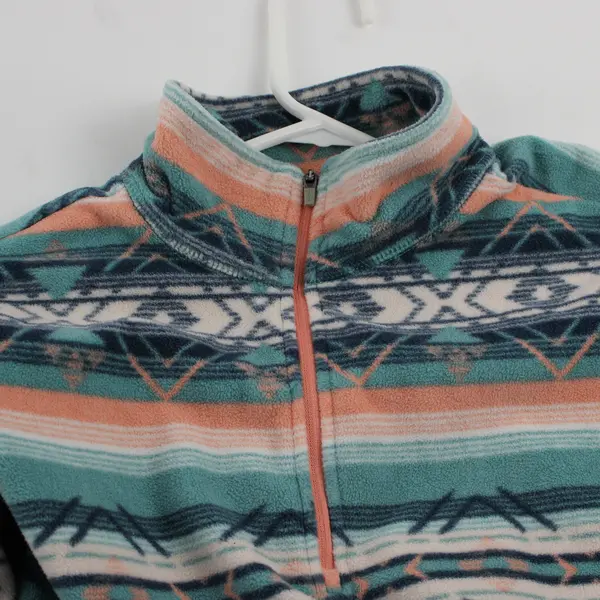 Eddie Bauer Multicolor Tribal Print 1/4-Zip Fleece Pullover Women's Large