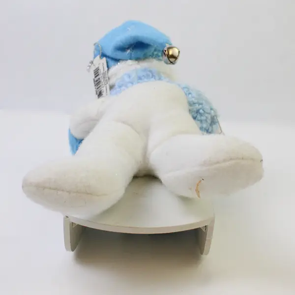 TJ's Christmas Sledding Snowman Figurine Blue & White 5in 