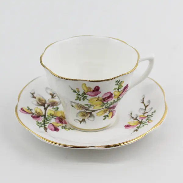 Unbranded Bone China Cup And Saucer Set Pussy Willow Pattern England