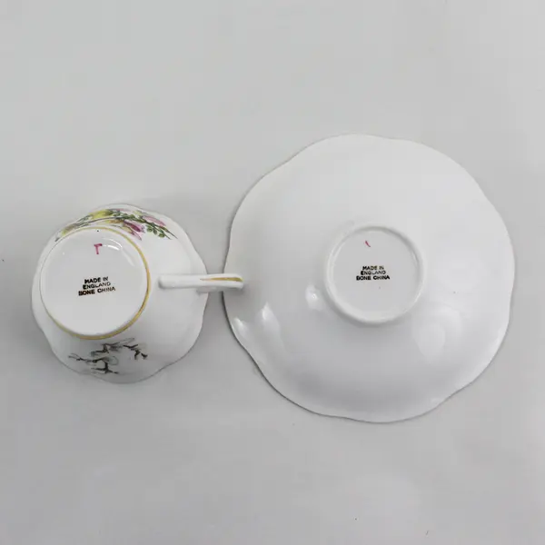 Unbranded Bone China Cup And Saucer Set Pussy Willow Pattern England
