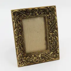 Vintage Ornate Gold-Colored Picture Frame for 3"x4.8" Photo, Heavy