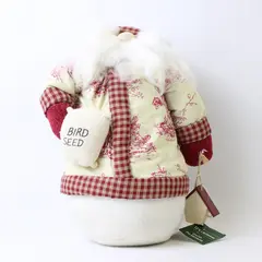 Vintage-Style Mitchell Import Co Fabric Santa Claus Feeding Birds 9.5in