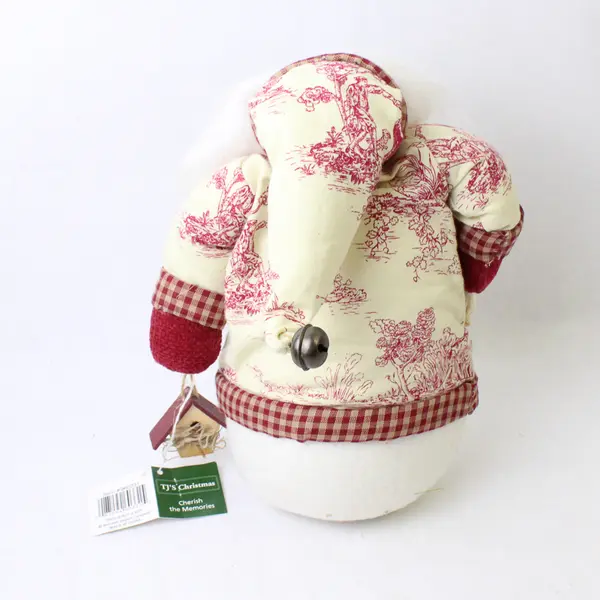 Vintage-Style Mitchell Import Co Fabric Santa Claus Feeding Birds 9.5in