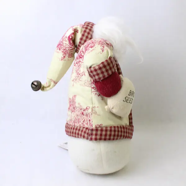 Vintage-Style Mitchell Import Co Fabric Santa Claus Feeding Birds 9.5in