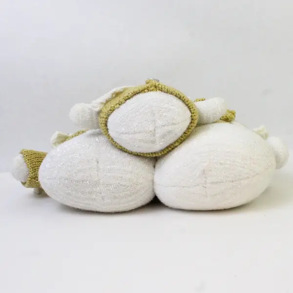 Christmas Fabric Snowman Family Set Yellow & White Tabletop Holiday Decor