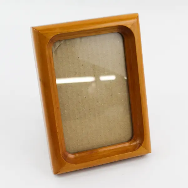 Vintage 1990s Light Brown Deep Wooden Photo Frame 5"W x 7"L 