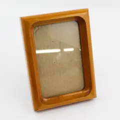 Vintage 1990s Light Brown Deep Wooden Photo Frame 5"W x 7"L 