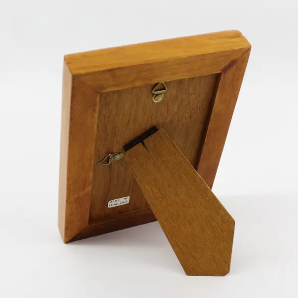 Vintage 1990s Light Brown Deep Wooden Photo Frame 5"W x 7"L 