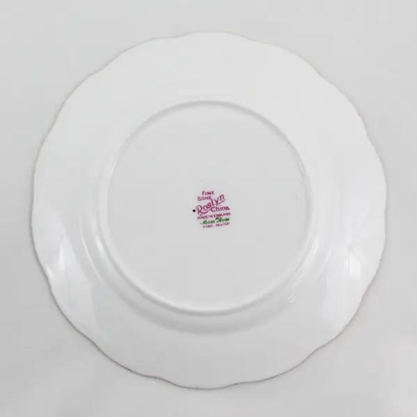 Vtg Roslyn Bone China Moss Rose 6.25"  Bread Plate  England