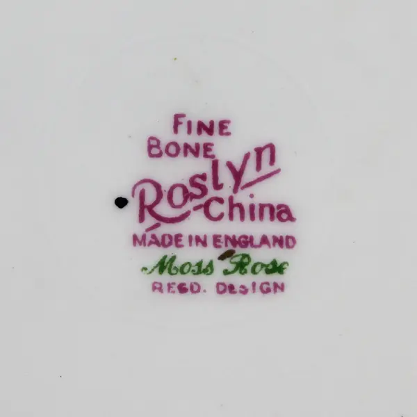 Vtg Roslyn Bone China Moss Rose 6.25"  Bread Plate  England