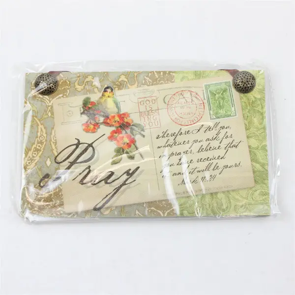 Demdaco "Pray" 2008 Postcards From Heaven Hanging Plaques Series 6.25" x 4"