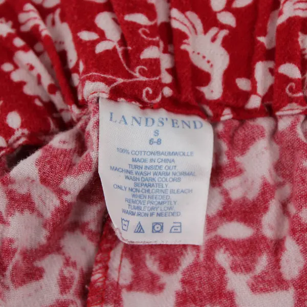Land's End Red and White Woodland Print Pajama Pants Women's Small 6-8