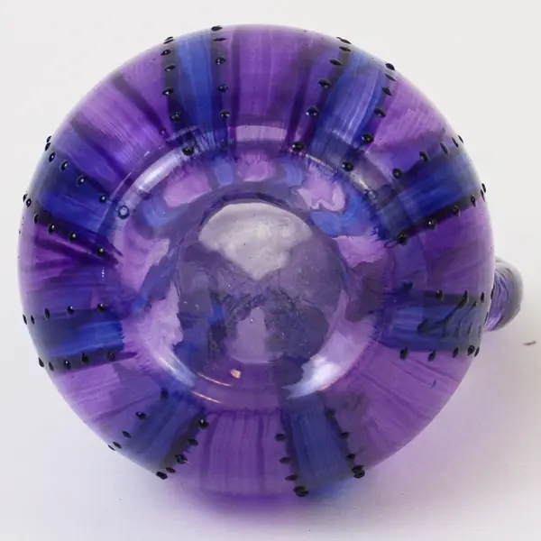 Vintage Amethyst Purple Glass Pitcher Collectible 5in