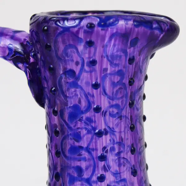 Vintage Amethyst Purple Glass Pitcher Collectible 5in