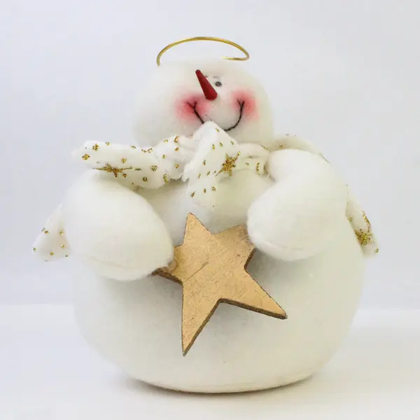 Country Collectible Treasures Snowman Angel w/ Star Holiday Figurine 6.25in