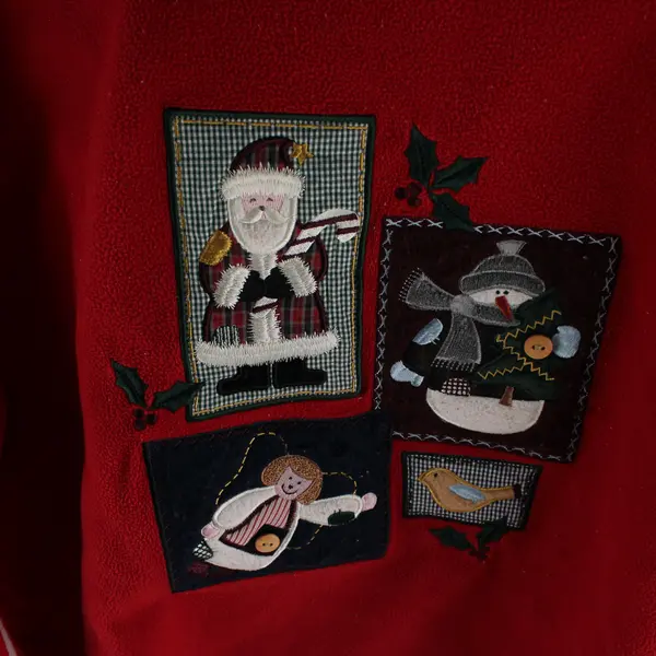 Karen Scott Christmas-Themed Embroidered Applique Red Sweatshirt Women's Large