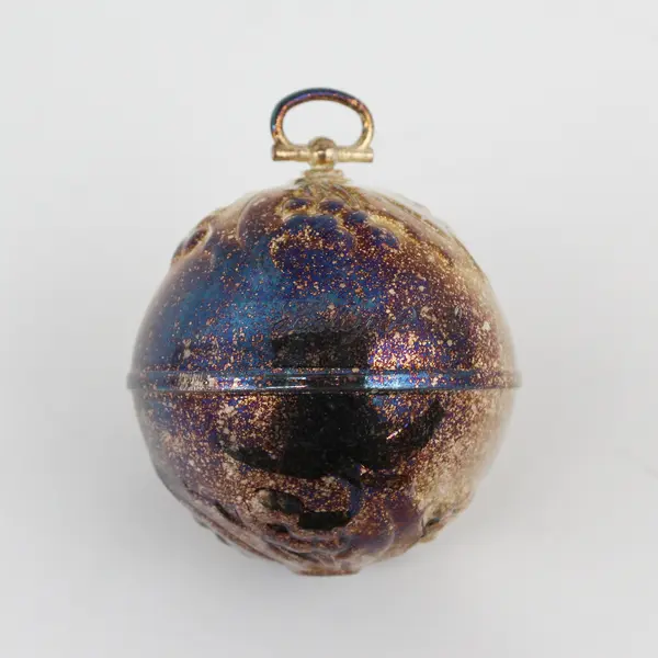 Reed & Barton Silver Plated Holly Ball Ornament 3" Tarnished