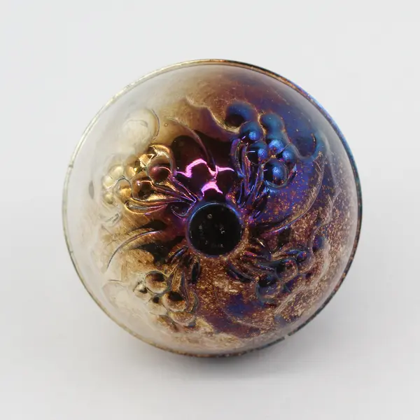 Reed & Barton Silver Plated Holly Ball Ornament 3" Tarnished