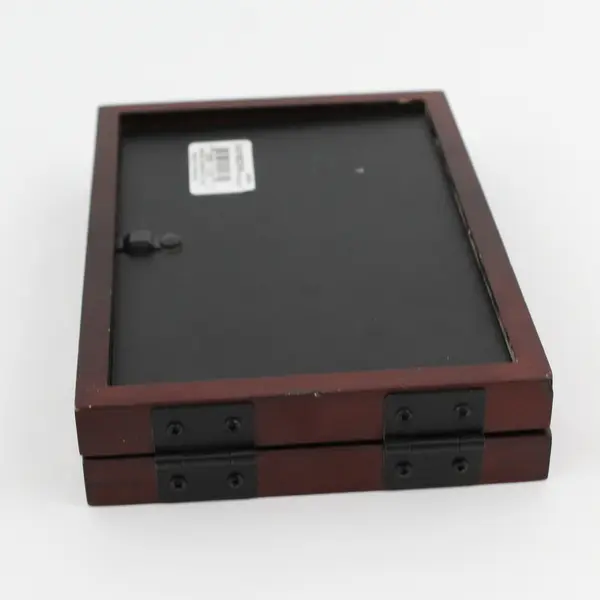 Double Walnut 2-Photo Hinged Picture Frame 