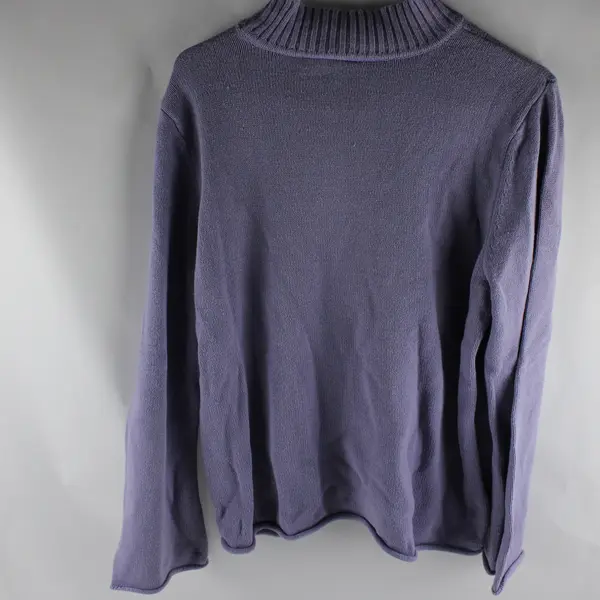 North Style White Christmas Tree Embroidered Lavender Sweater Women's Large