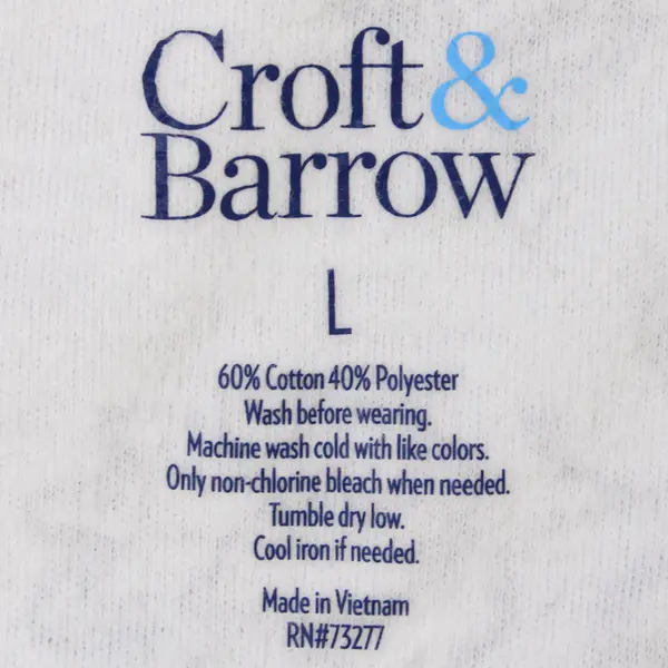 Croft & Barrow Beige Floral Print Off-White Long-Sleeve Top Women's Large