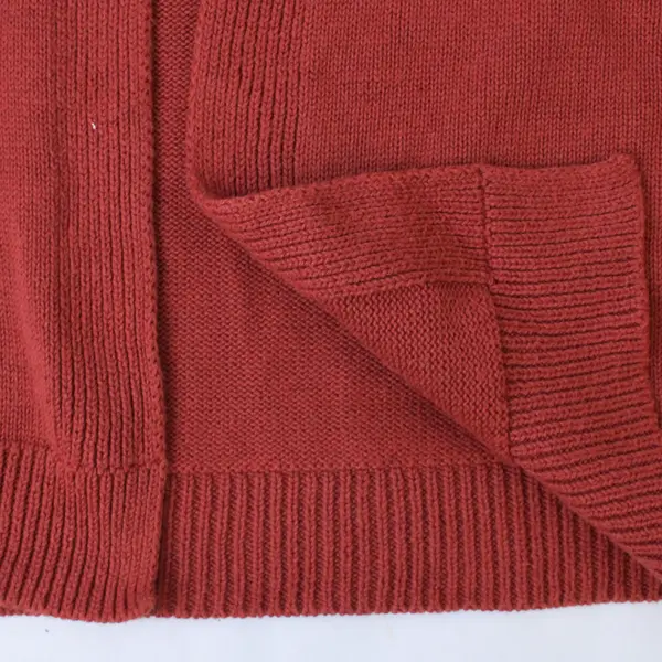 Burnt Orange Button-Front Knit Cardigan Women's Large