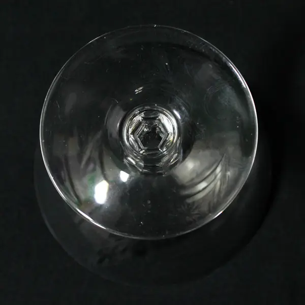 Crystal Champagne Low Sherbet Glass Embossed Diagonal Floral Vine Pattern