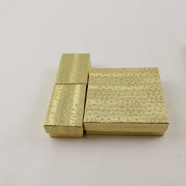 Lot of 6 Gold Foil Jewelry Gift Boxes Assorted Sizes New 