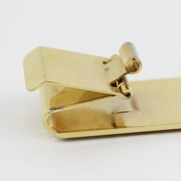 Gold Colored Tie Clip with $100 Bill Design 2"x0.14"