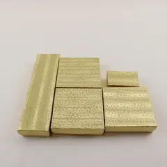 Lot of 5 Gold Foil Jewelry Gift Boxes Assorted Sizes New 
