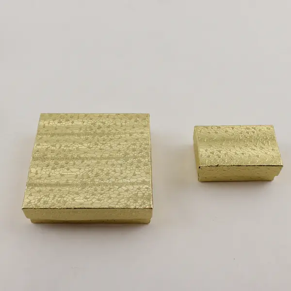 Lot of 5 Gold Foil Jewelry Gift Boxes Assorted Sizes New 