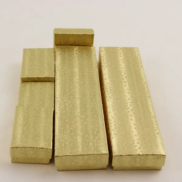 Lot of 6 Gold Foil Jewelry Gift Boxes Assorted Sizes New 